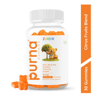 Purna Junior Vitamin C, D3 & Zinc Gummies | Orange | Pack of 30 | 1 Daily - Annapurna (30 No)