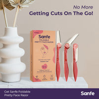 Sanfe Pretty Face Razor for pain-free facial hair removal 3 Pieces