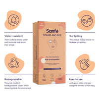 Sanfe Stand and Pee Biodegradable Urination Funnel for Women