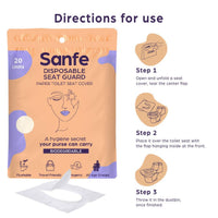 Sanfe Disposable, Biodegradable Toilet Seat Cover (Paper)