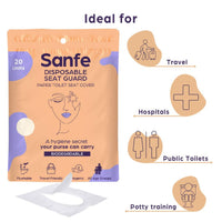 Sanfe Disposable, Biodegradable Toilet Seat Cover (Paper)