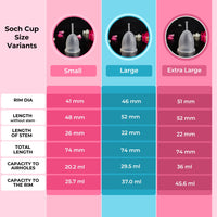 SochGreen Soft Reusable Menstrual Cup for Women, Easy Insertion & Removal, Odor & Rash Free, 100% Medical Grade Silicone, No Leakage, Life 10 years, US FDA Registered (Pack of 1) - 10
