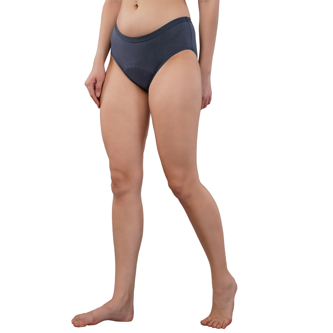 SochGreen Cotton Period Panty SteelGrey (Hipster) (1 pc) - 1