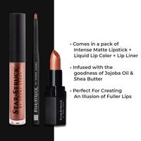 Star Struck by Sunny Leone 3PC Lip Kit (Lipstick + Lip Gloss + Lip Liner)