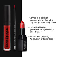 Star Struck by Sunny Leone 3PC Lip Kit (Lipstick + Lip Gloss + Lip Liner)