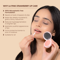 La Pink Strawberry Lip Care with White Haldi for Shiny & Natural Tint Pack of 2