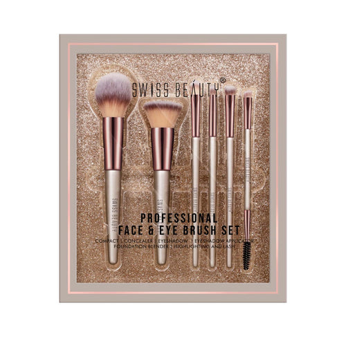 Swiss Beauty Professional Face & Eye Brush 6 Pieces