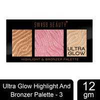Swiss Beauty Ultra Glow Highlight And Bronzer Palette Shade-3