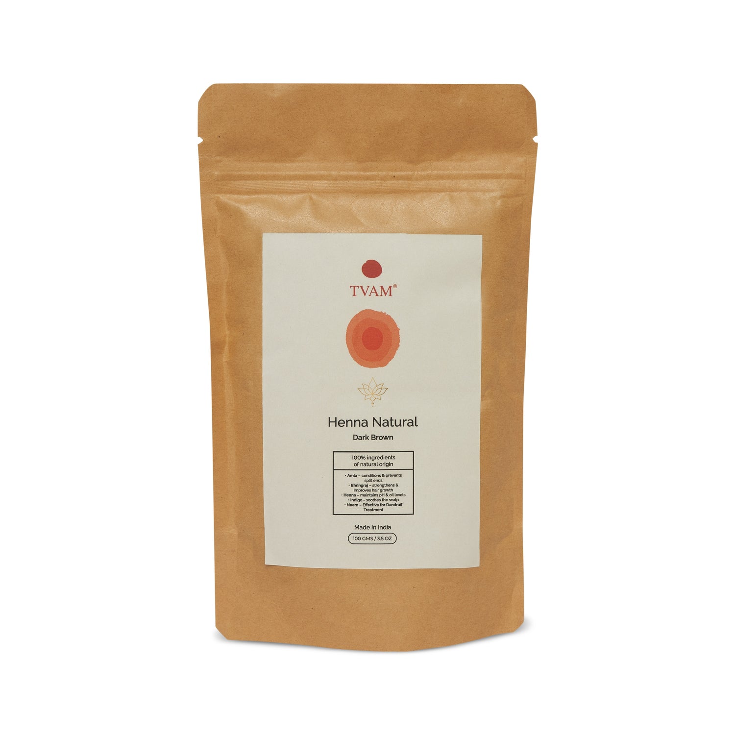 TVAM Henna Natural - Dark Brown 100gms - 1