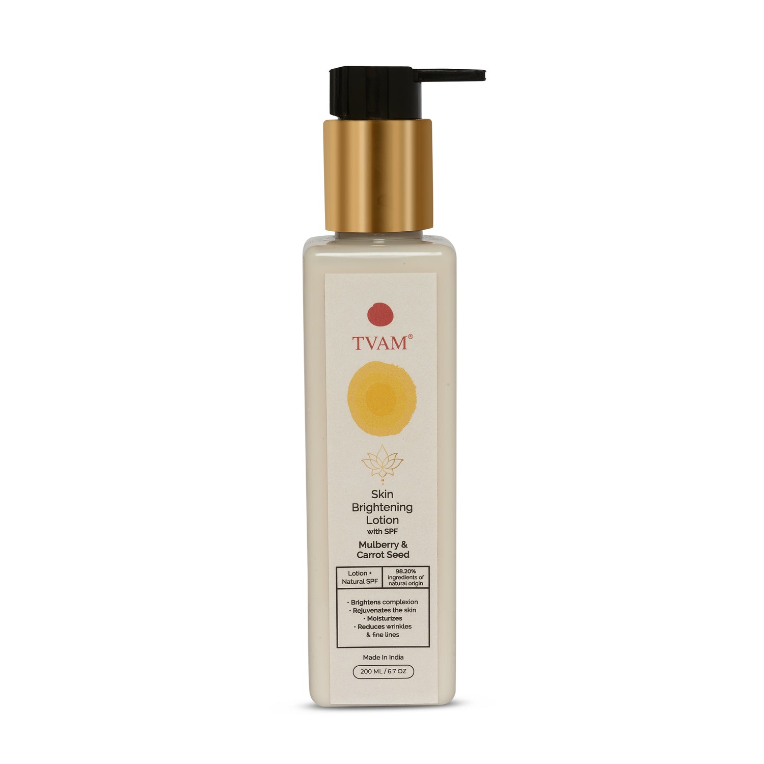 TVAM Skin Brightening Lotion with SPF - Mulberry & Carrot Seed 200ml - 1