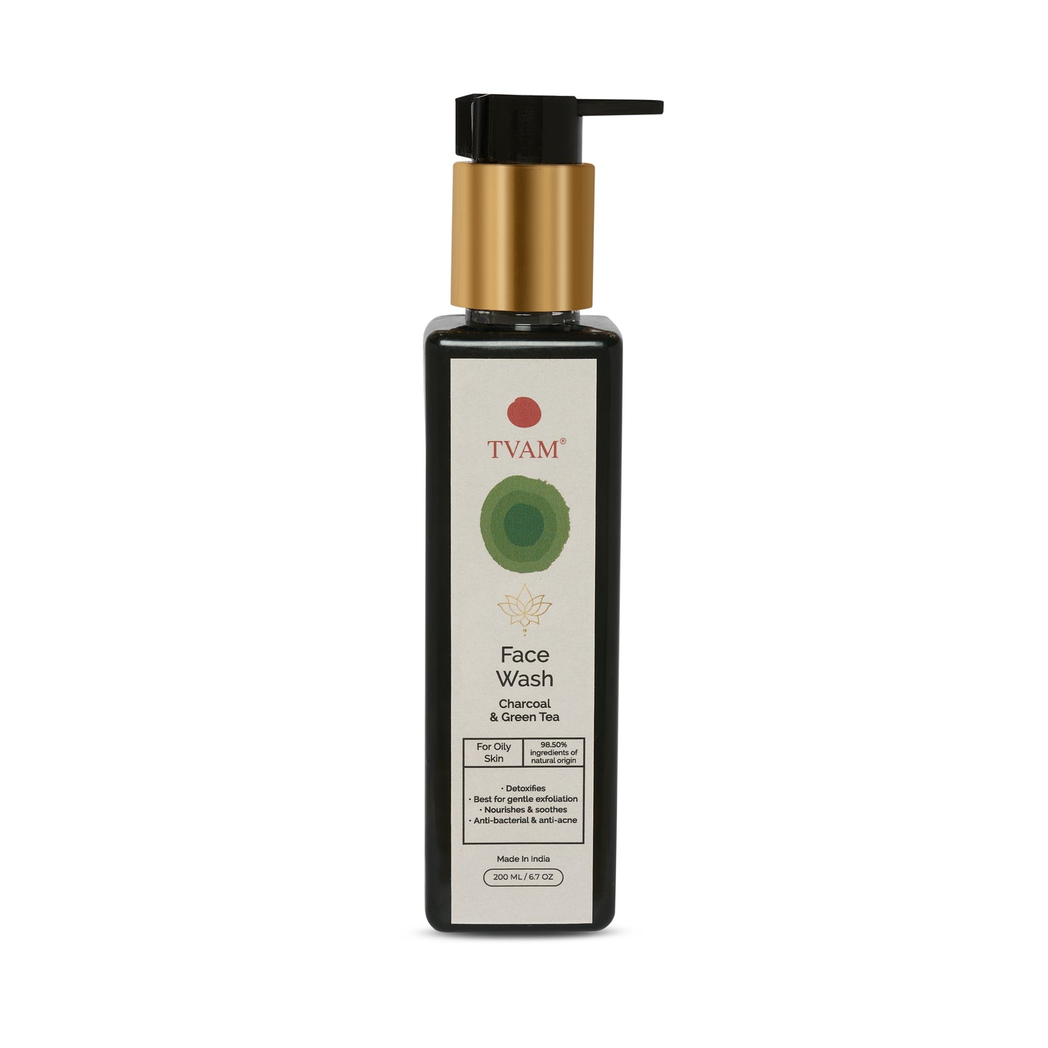 TVAM Face Wash - Charcoal & Green Tea - Oily Skin 200ml - 1