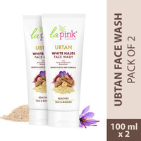 La Pink Ubtan White Haldi Face Mask With Saffron for Tan Removal Pack of 2