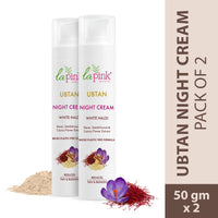 La Pink Ubtan White Haldi Night Cream With Saffron for Tan Removal Pack of 2