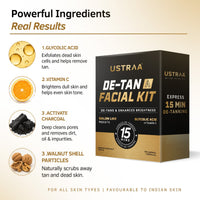 Ustraa De-Tan Facial Kit for Men | 15 Min Express De-Tanning Facial 40 g - 5