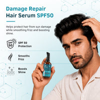Ustraa Damage Repair Hair Serum SPF 50 for Men | Protects Hair from Sun Damage & Frizz 30 ml - 2