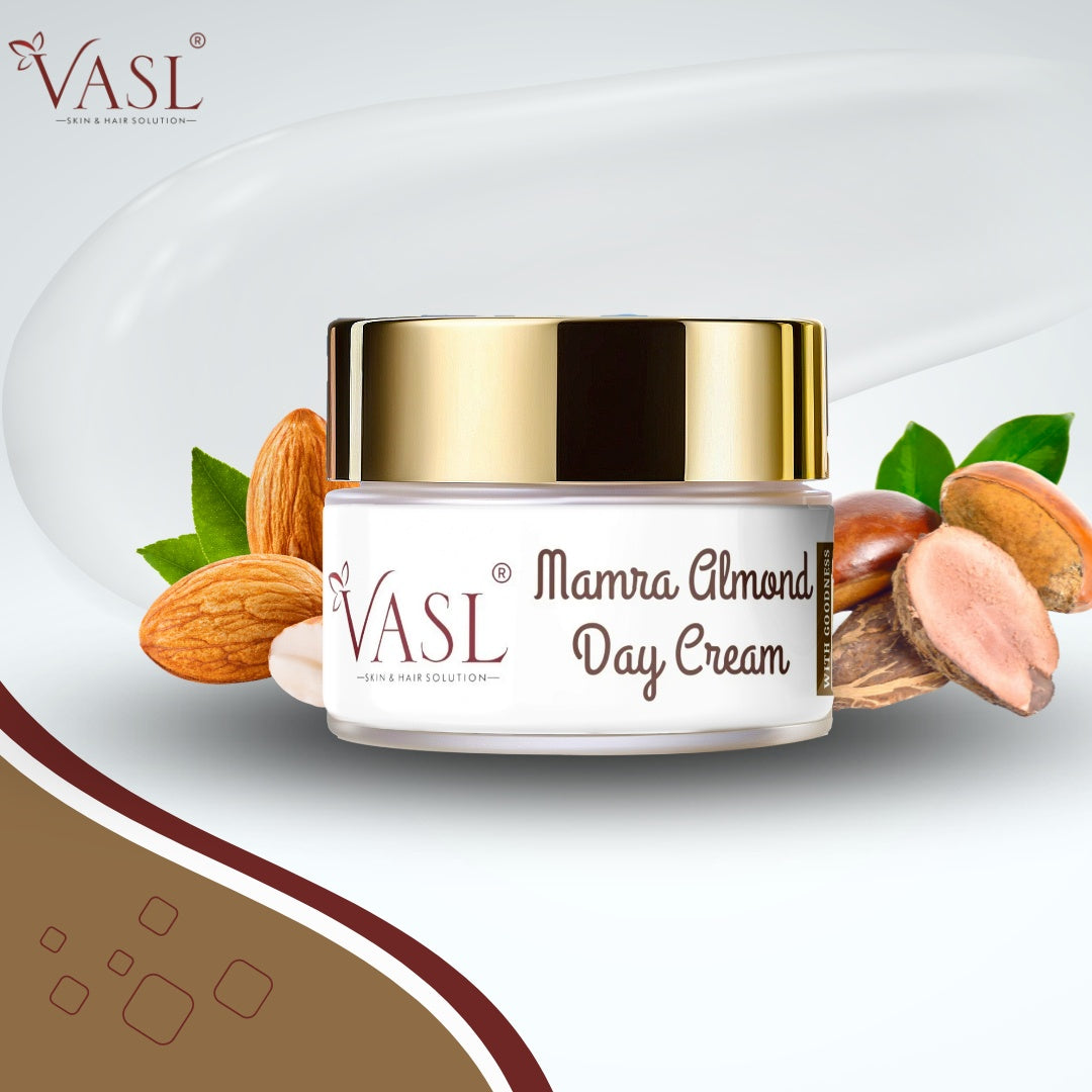 Vasl Mamra Almond Day Cream | Nourishing Moisturizer for Soft, Radiant & Hydrated Skin | Almond Enriched Daily Face Cream 50gm - 1
