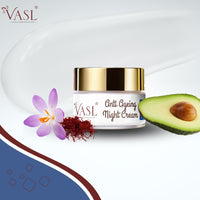 Vasl Anti Ageing Night Cream | Retinol & Hyaluronic Acid Face Cream for Fine Lines, Firmness & Deep Hydration | Overnight Skin Repair Moisturizer 50gm - 1