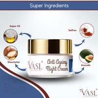 Vasl Anti Ageing Night Cream | Retinol & Hyaluronic Acid Face Cream for Fine Lines, Firmness & Deep Hydration | Overnight Skin Repair Moisturizer 50gm - 2