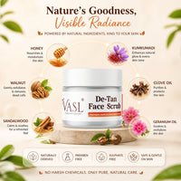 Vasl De-Tan Face Scrub | Tan Removal & Exfoliating Face Scrub for Brighter, Smoother & Radiant Skin | Deep Cleansing Facial Scrub 200 gm - 4
