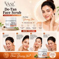 Vasl De-Tan Face Scrub | Tan Removal & Exfoliating Face Scrub for Brighter, Smoother & Radiant Skin | Deep Cleansing Facial Scrub 200 gm - 5