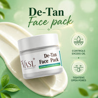 Vasl De-Tan Face Pack | Tan Removal & Brightening Face Mask for Radiant, Smooth & Even-Looking Skin | Deep Cleansing Facial Treatment 200gm - 2