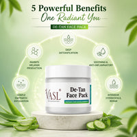 Vasl De-Tan Face Pack | Tan Removal & Brightening Face Mask for Radiant, Smooth & Even-Looking Skin | Deep Cleansing Facial Treatment 200gm - 3