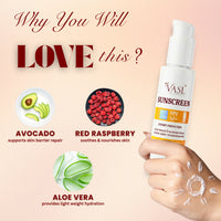 Vasl Sunscreen SPF 50+ PA++++ | Broad Spectrum UV Protection Sunscreen for Face | Lightweight, Non-Greasy & Daily Sun Defense Cream 130ml - 3