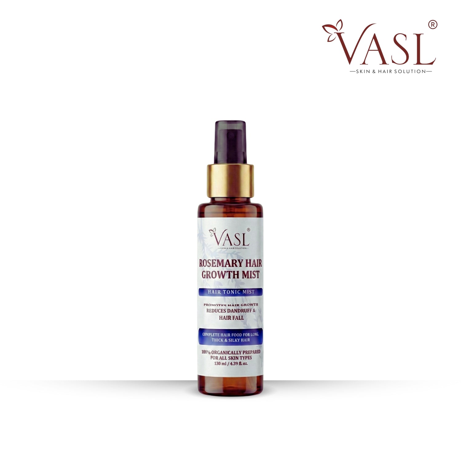 Vasl Rosemary Hair Growth Mist | Scalp Nourishing Hair Mist for Stronger, Healthier-Looking Hair | Lightweight Rosemary Hair Care Spray 130 ml - 1