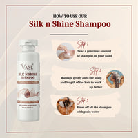 Vasl Silk N Shine Shampoo | Smoothing & Nourishing Shampoo for Soft, Silky & Shiny Hair | Frizz Control Hair Cleanser for Healthy-Looking Hair 200 ml - 8