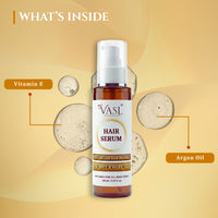 Vasl Hair Serum | Lightweight Anti-Frizz Hair Serum for Smooth, Shiny & Manageable Hair | Nourishing Serum for Dry & Damaged Hair 130 ml - 4