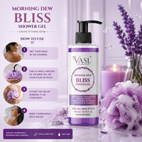 Vasl Morning Dew Bliss Shower Gel | Refreshing & Hydrating Body Wash for Soft, Fresh & Fragrant Skin | Gentle Daily Cleansing Shower Gel 250 ml - 6