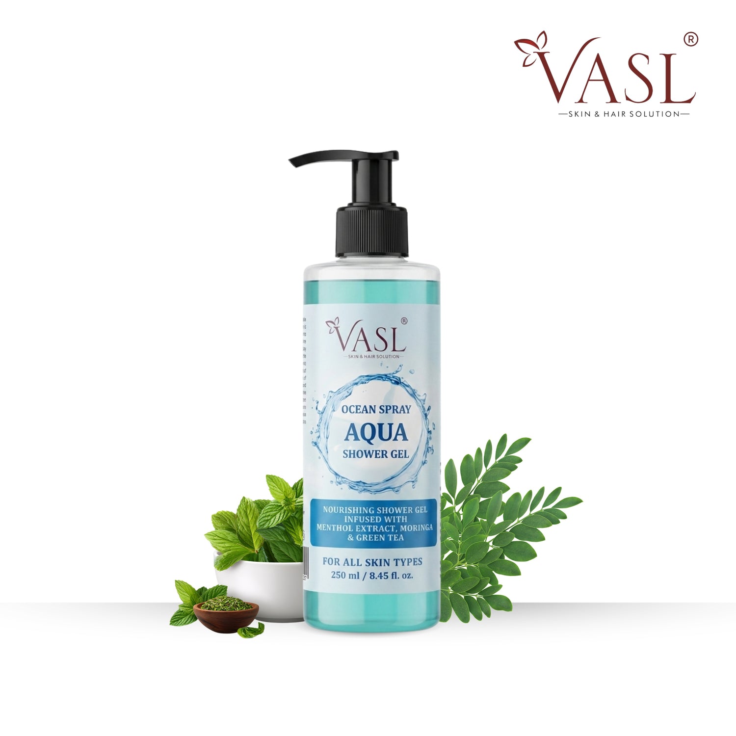 Vasl Aqua Sapphire Shower Gel | Refreshing Hydrating Body Wash for Clean, Soft & Revitalized Skin | Gentle Daily Bath Care Formula 250 ml - 1