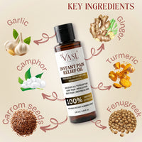 Vasl Instant Pain Relief Oil | Natural Warming Massage Oil for Joint Pain, Muscle Pain, Body Pain & Menstrual Discomfort | Herbal Relaxation Oil (130 ml) - 4