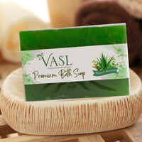 Vasl Aloe Neem Soap | Herbal Aloe Vera & Neem Bath Soap for Fresh, Clear & Healthy-Looking Skin | Natural Daily Cleansing Bar 100gm - 1