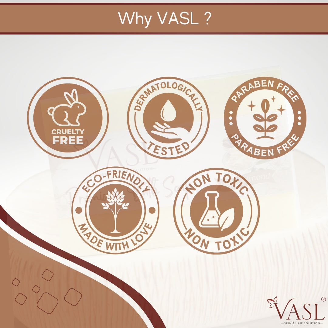 Vasl Shea Almond Soap | Nourishing Shea Butter & Almond Oil Bath Soap for Soft, Smooth & Hydrated Skin | Luxury Moisturizing Body Cleansing Bar 100gm - 1