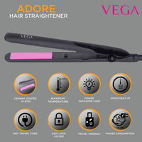 Vega Adore Hair Straightener VHSH-18 Pink 1 Piece