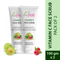 La Pink Vitamin C Face Scrub with White Haldi for Glowing & Radiant Skin Pack of 2