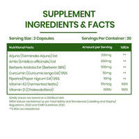 Vlado's Himalayan Organics Cholesterol Support Capsules with Arjuna, Amla & Berberine – 60 Veg Capsules