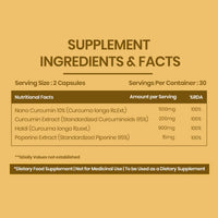 Vlado's Himalayan Organics Curcumin 1600 mg Capsules with Piperine – 60 Capsules