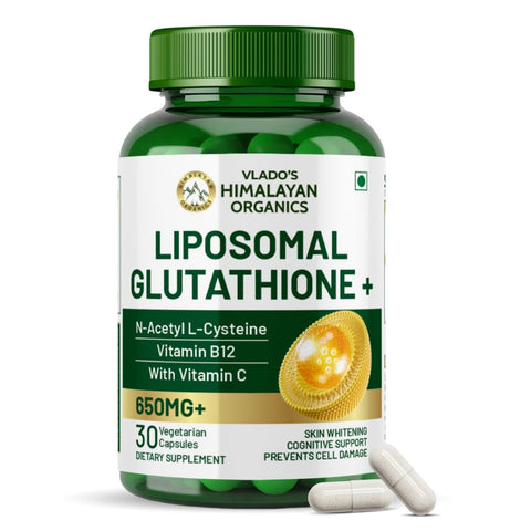 liposomal glutathione vs nac Buy Vlado's Himalayan Organics Liposomal Glutathione 650 mg Capsules with NAC, Vitamin C & B12 – 30 Veg Capsules Online