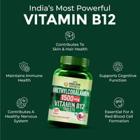 Vlado's Himalayan Organics Vitamin B12 1500 mcg Tablets (Methylcobalamin) â€“ 120 Veg Tablets