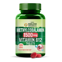 Vlado's Himalayan Organics Vitamin B12 1500 mcg Tablets (Methylcobalamin) â€“ 120 Veg Tablets