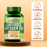 Vlado's Himalayan Organics Vitamin D3 2000 IU Chewable Tablets (Orange Flavour) – 60 Tablets