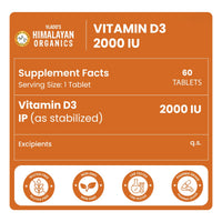 Vlado's Himalayan Organics Vitamin D3 2000 IU Chewable Tablets (Orange Flavour) – 60 Tablets