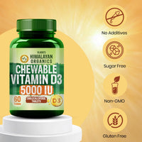 Vlado's Himalayan Organics Vitamin D3 5000 IU Chewable Tablets (Orange Flavour) – 60 Tablets