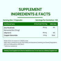 Vlado's Himalayan Organics Zinc Picolinate with Vitamin C & Copper Capsules – 120 Capsules