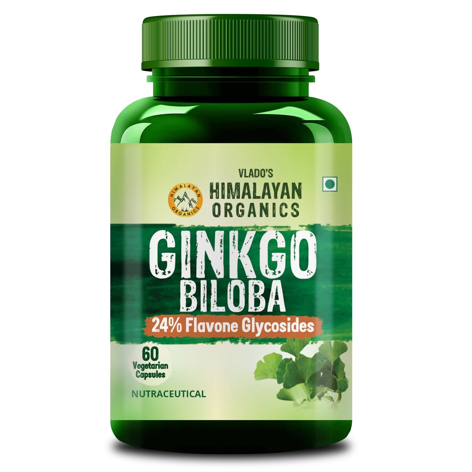 Vlado's Himalayan Organics Ginkgo Biloba for Healthy Brain Functions | 500Mg | 60 Veg Capsules - 1