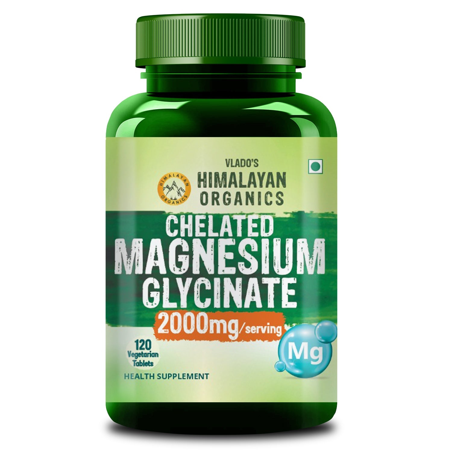 Vlado's Himalayan Organics Highly Absorbable Magnesium Glycinate 120 Tablets - 1