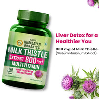 Vlado's Himalayan Organics Milk Thistle Extract With 800Mg Of Silybum Marianum Detox Supplement For Men And Women For Healthy Liver | Boost Metabolism And Maintain Cholesterol level - 120 Vegetarian Tablets - 7