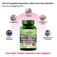 Vlado's Himalayan Organics Milk Thistle Extract With 800Mg Of Silybum Marianum Detox Supplement For Men And Women For Healthy Liver | Boost Metabolism And Maintain Cholesterol level - 120 Vegetarian Tablets - 4
